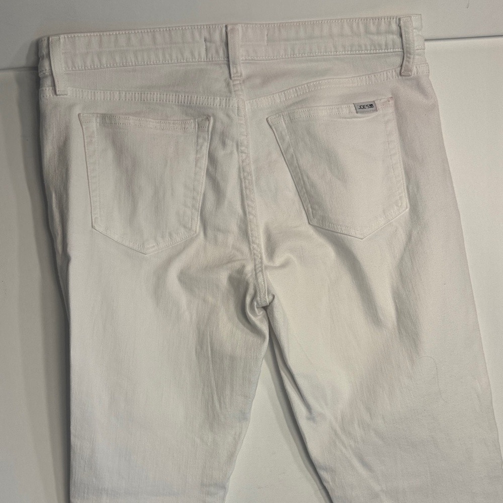 Joes Jeans Womens 32 White Mid Rise Skinny Frayed Raw Hem Jeans - Picture 5 of 6